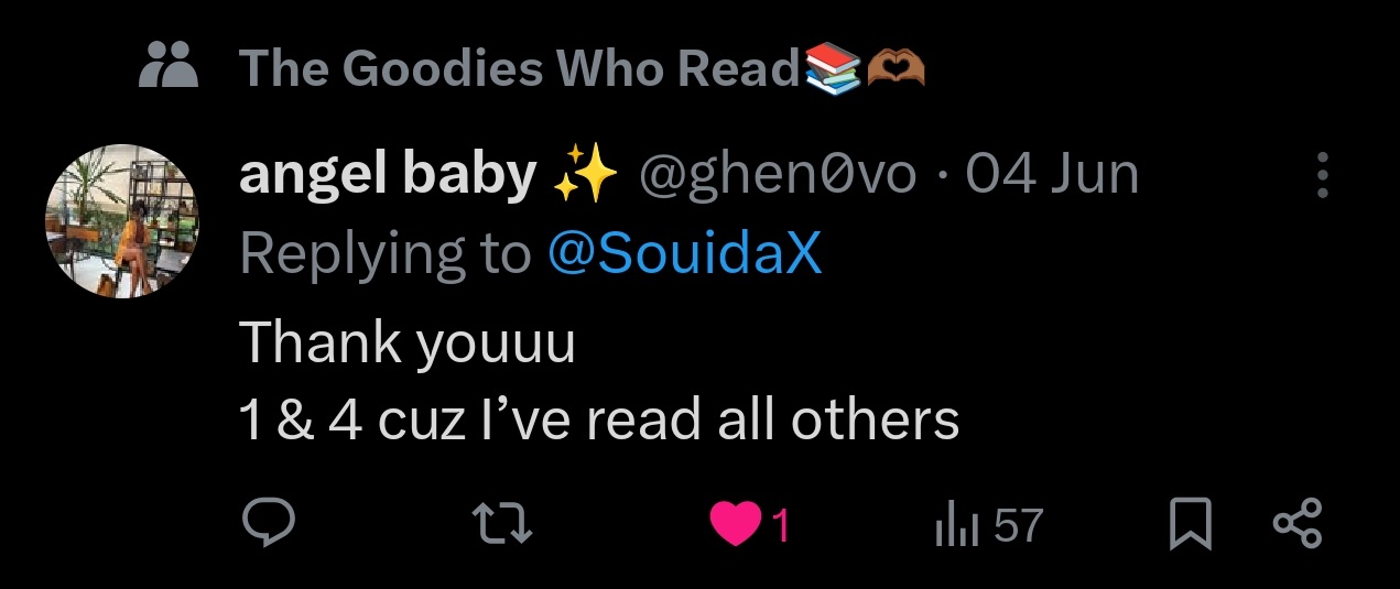 angel baby tweet saying Thank you and mentioning they have read all others